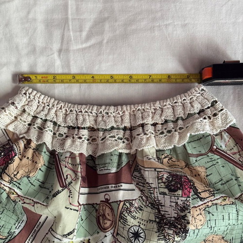 Vintage Map Strapless Top like new, size S, handmade