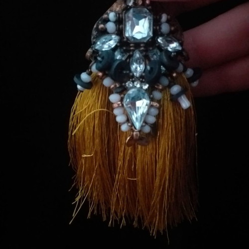 Earrings with fabric and beads new
