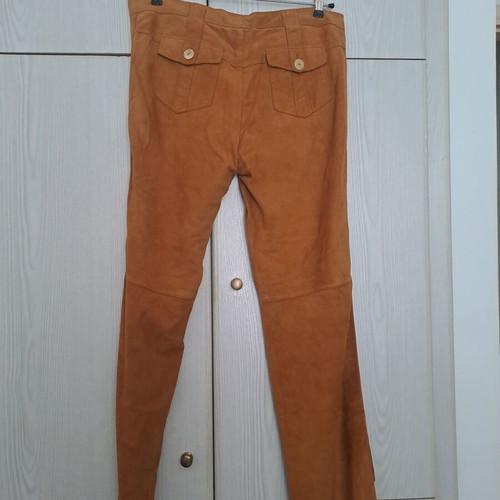 Dolce & Gabbana leather pants size M like new, mustard color