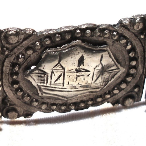 Men's Ottoman silver solid warrior belt used