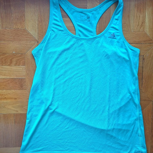 Adidas women's sleeveless sports top, green, size M