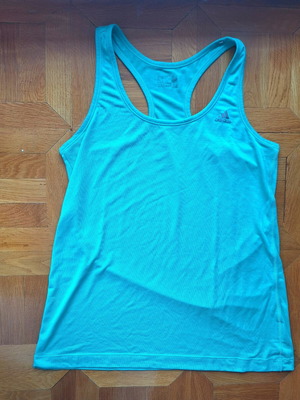 Adidas women's sleeveless sports top, green, size M