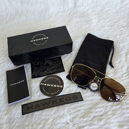 Hawkers Lax Polarized Gold Olive Sunglasses new