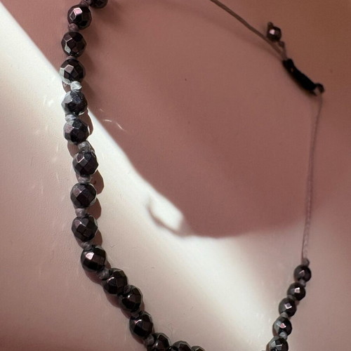 Handmade bracelet with hematite beads gray metallic unisex new