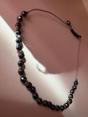 Handmade bracelet with hematite beads gray metallic unisex new