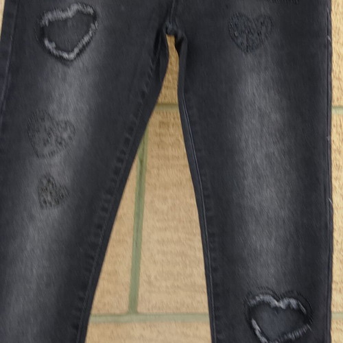 Elastic denim leggings for 14 years old like new, black and gray