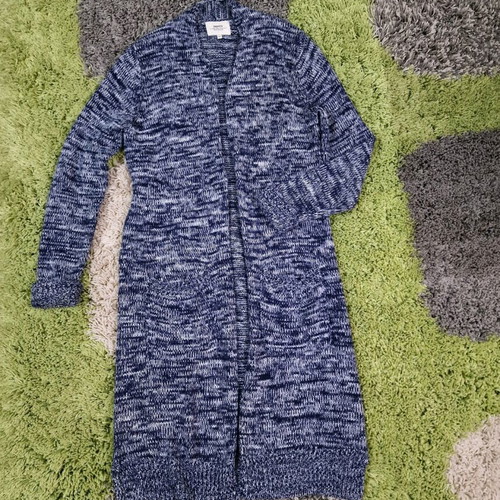 Papaya UK midaxi cardigan used, size M, blue and white