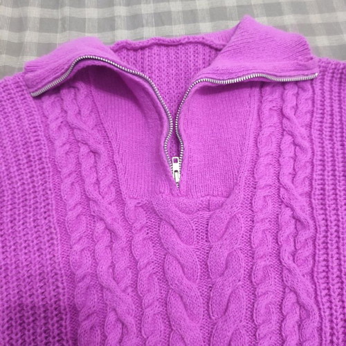 Fuchsia purple knitted sweater one size in excellent condition with box