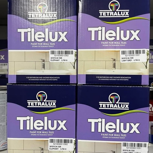 Tilelux paint for tiles new, satin varnish finish