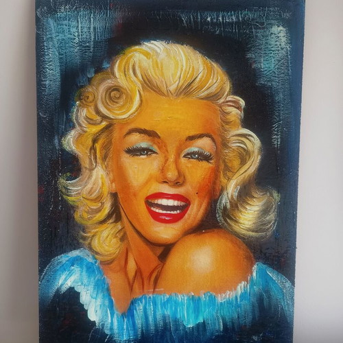 Marilyn Monroe painting new, oil on plywood
