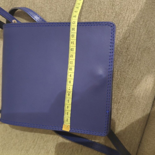 Crossbody bag blue genuine leather new handmade JK Leather
