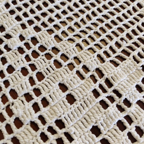 Handmade knitted curtains 105x220 (2) like new without tape