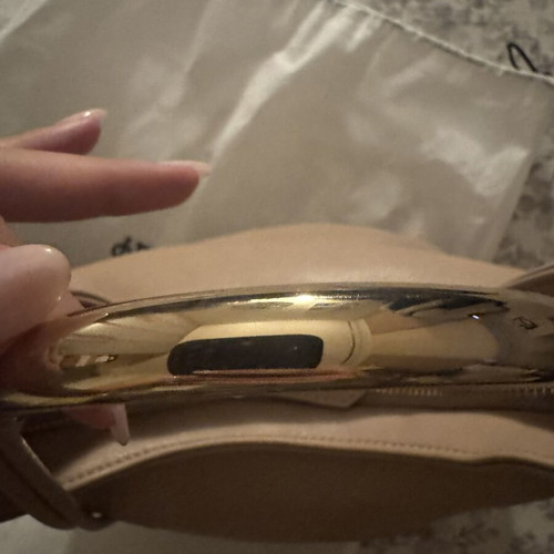 Kem top handle bag beige synthetic material new