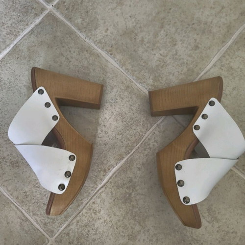 Vaquetillas heels new, white, size 38