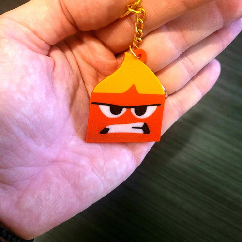 Inside Out Anger keychain new, red