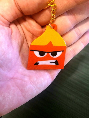 Inside Out Anger keychain new, red