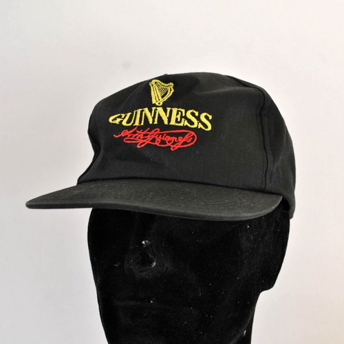 Vintage Guinness Black Cap with Embroidered Logo One Size