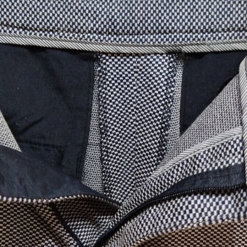 Zara checkered micro-motif bermuda shorts medium like new, white and blue