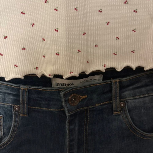 Bershka High-Waisted Skinny Jeans Medium Blue Used Like New