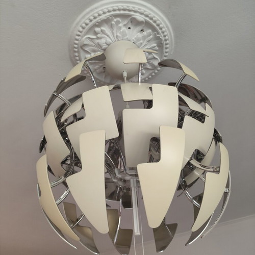 White living room ceiling light with adjustable brightness