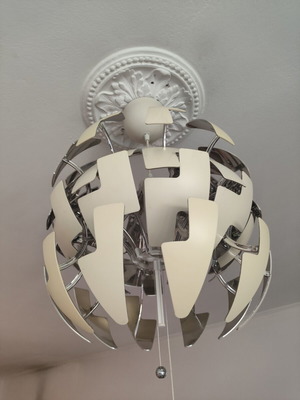 White living room ceiling light with adjustable brightness