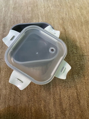 Smash food container used, grey with airtight lid