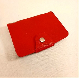 Θήκη για κάρτες κόκκινη πλαστική 12 φύλλα 24 θέσεις
