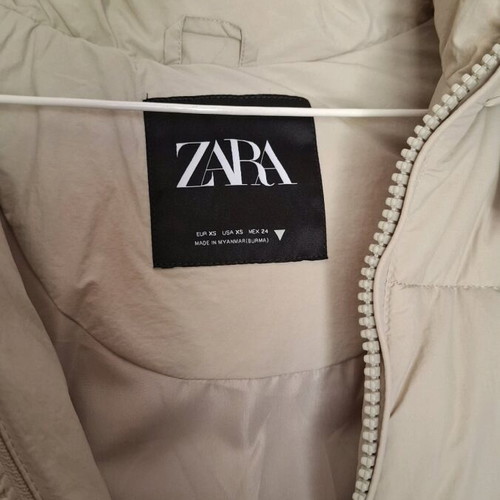 Zara puffer long coat, warm, like new, beige, oversized