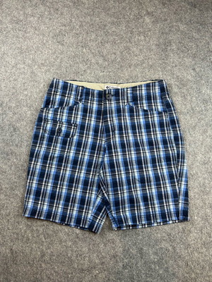Y2K Columbia Sportswear women's blue plaid cotton shorts used, size 4