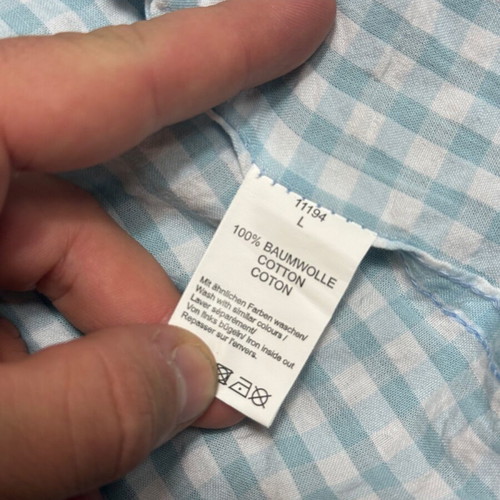Men's Lecanto Shirt Blue White Check Size L Like New