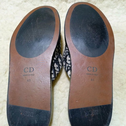 Christian Dior Indior Mule Slipper beige and black Dior Oblique Jacquard size 45 like new