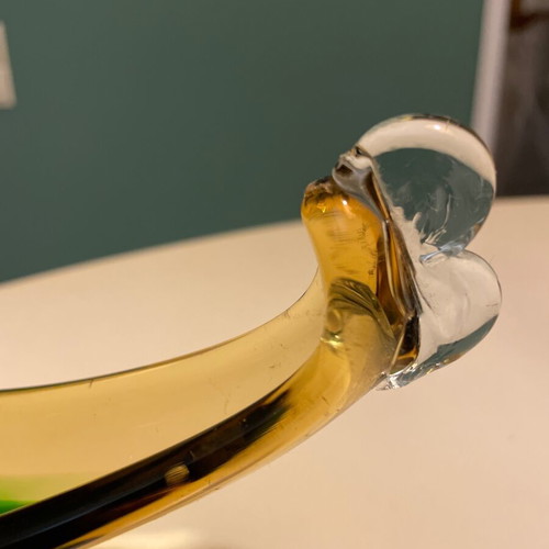 Decorative gondola Murano 1960 like new, green and yellow