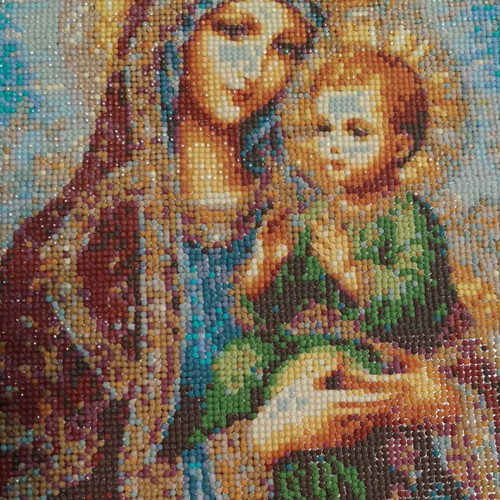 Diamond painting icon with ready frame, new