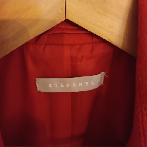 Stefanel wool coat like new, red and orange, size S