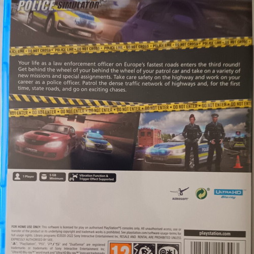 Autobahn Police Simulator 3 PS5 game like new, 2022