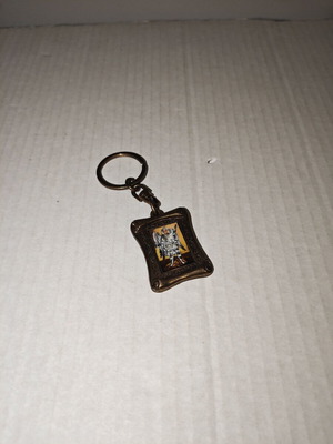 Keychain with Archangel Michael used, carved temple on back