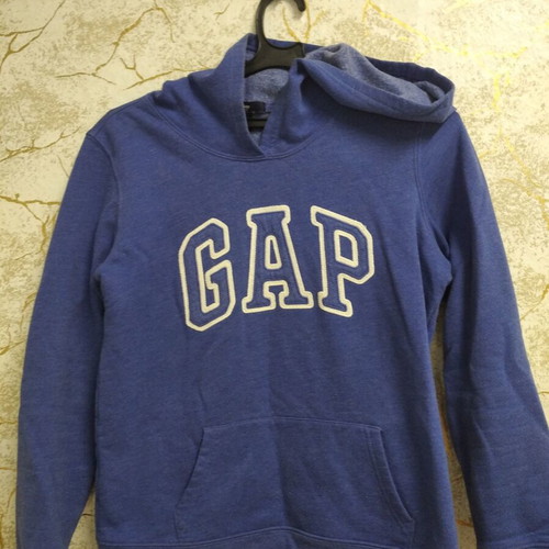 GAP women's sweatshirt hoodie XS, blue and white