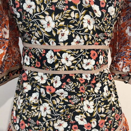Glamorous floral midi dress new, cotton, black and orange