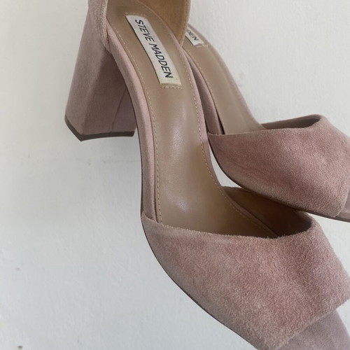 Steve Madden Pink Suede Chunky Heel like new