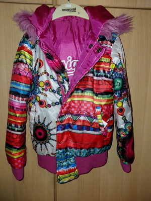 Desigual double face girl jacket like new, size 5-6, colorful