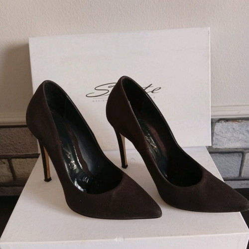 Sante leather pumps like new, 10 cm heel, size 36, gray