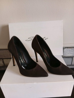 Sante leather pumps like new, 10 cm heel, size 36, gray