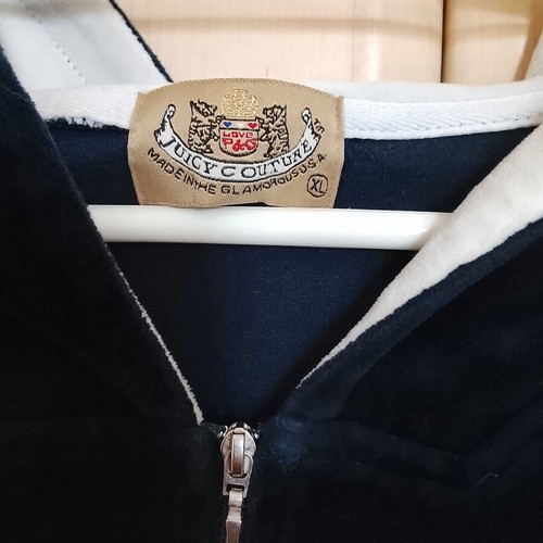 Juicy Couture Girls' Midnight Blue Velour Jacket with Rhinestone Logo used