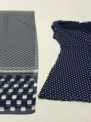 Blue blouse and scarf like new