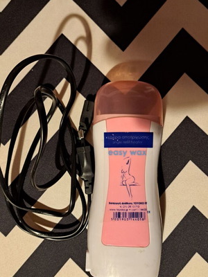 Hair removal set used with electric device, wax strips, and oil