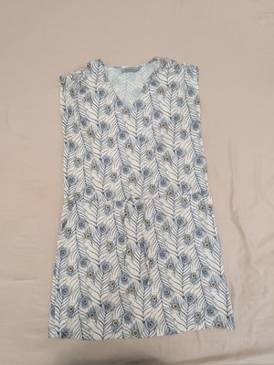 It Hippie Peacock Feather Summer Mini Dress Size M with Pockets