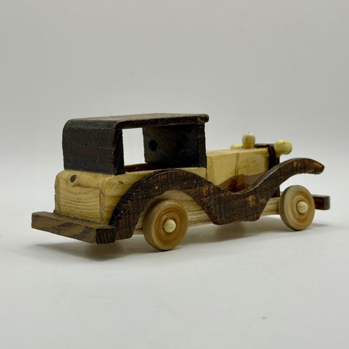 Wooden old school toy car handmade, used