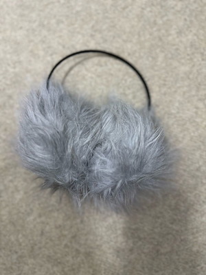 Fur earmuffs like new, gray, one size