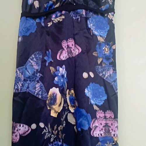 Summer satin dress with adjustable straps, like new, size S