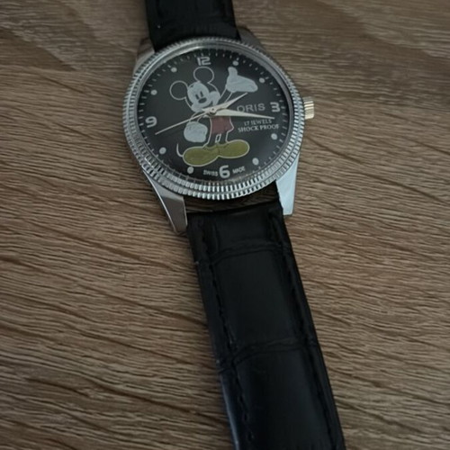 Oris Micky Mouse collectible watch like new, hand-wind, black dial